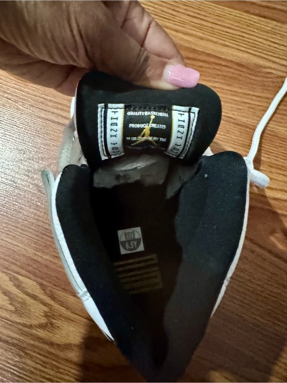 Jordan Kids Black, White & Gold High-Top Basketball Sneakers